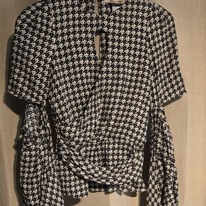 Elegant Houndstooth Women's Blouse
